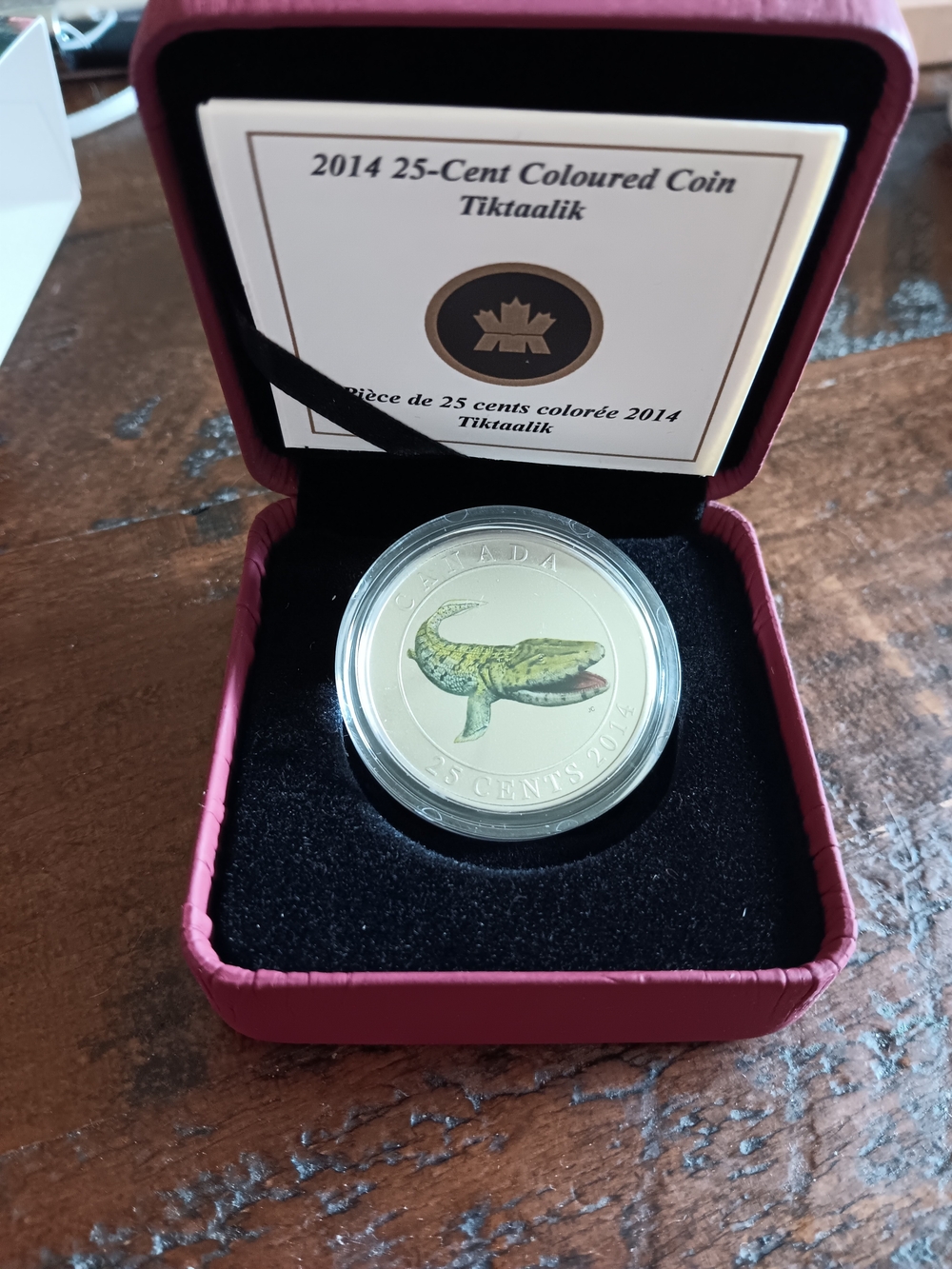 2014 Canada 25-Cent Coloured Coin - Tiktaalik